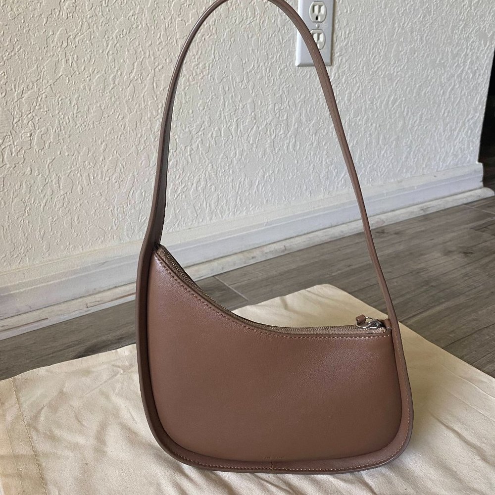 The Row Hobo | Half Moon Leather Shoulder Bag | Chestnut